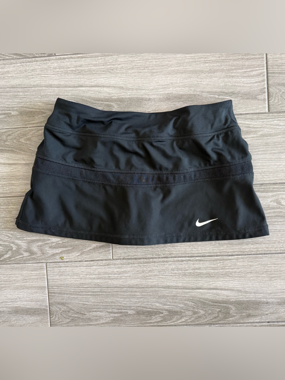 Nike|Black Athletic Skort,Micro skirt with White Swoosh•••Athleisure loungewear - Picture 3 of 12